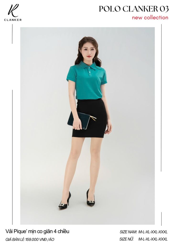Áo Polo Thể Thao CLANKER 03 Màu Xanh Lý