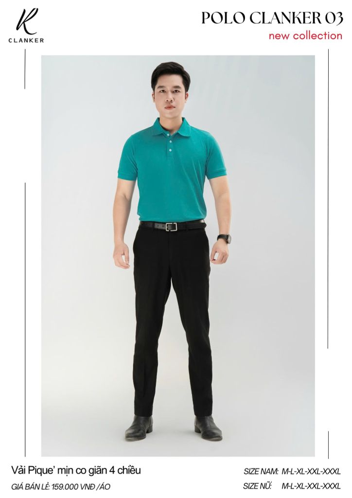 Áo Polo Thể Thao CLANKER 03 Màu Xanh Lý