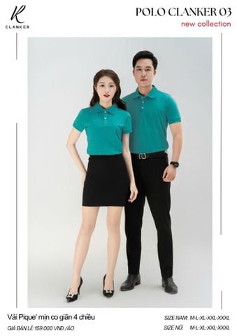 Áo Polo Thể Thao CLANKER 03 Màu Xanh Lý