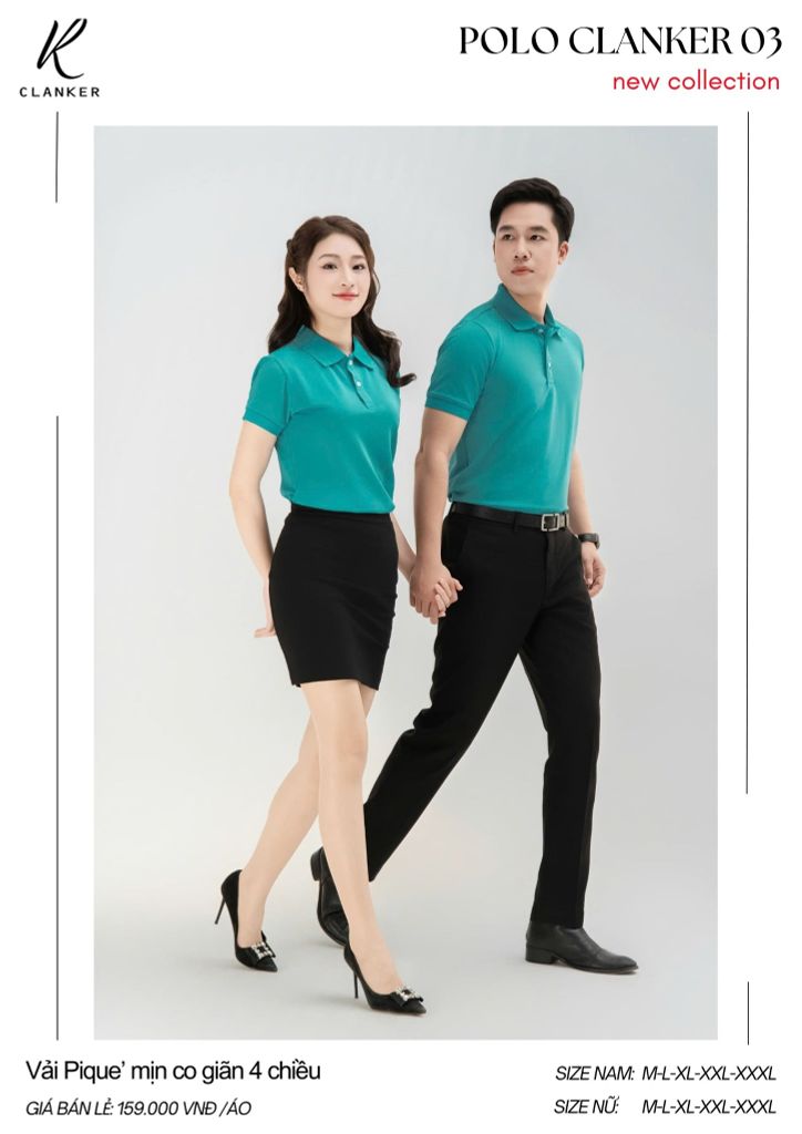 Áo Polo Thể Thao CLANKER 03 Màu Xanh Lý