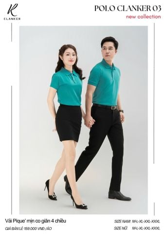 Áo Polo Thể Thao CLANKER 03 Màu Xanh Lý