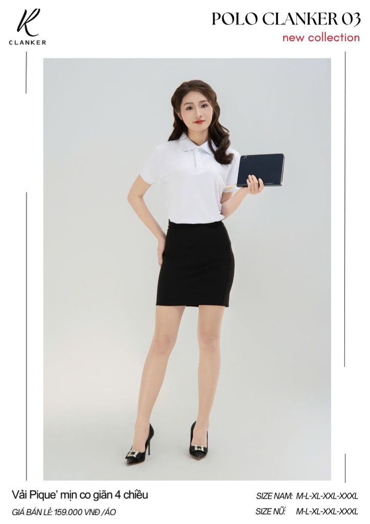 Áo Polo Thể Thao CLANKER 03 Màu Trắng