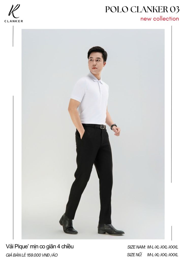 Áo Polo Thể Thao CLANKER 03 Màu Trắng