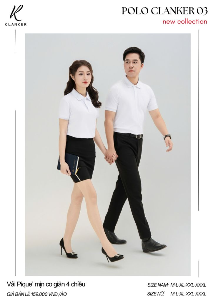 Áo Polo Thể Thao CLANKER 03 Màu Trắng