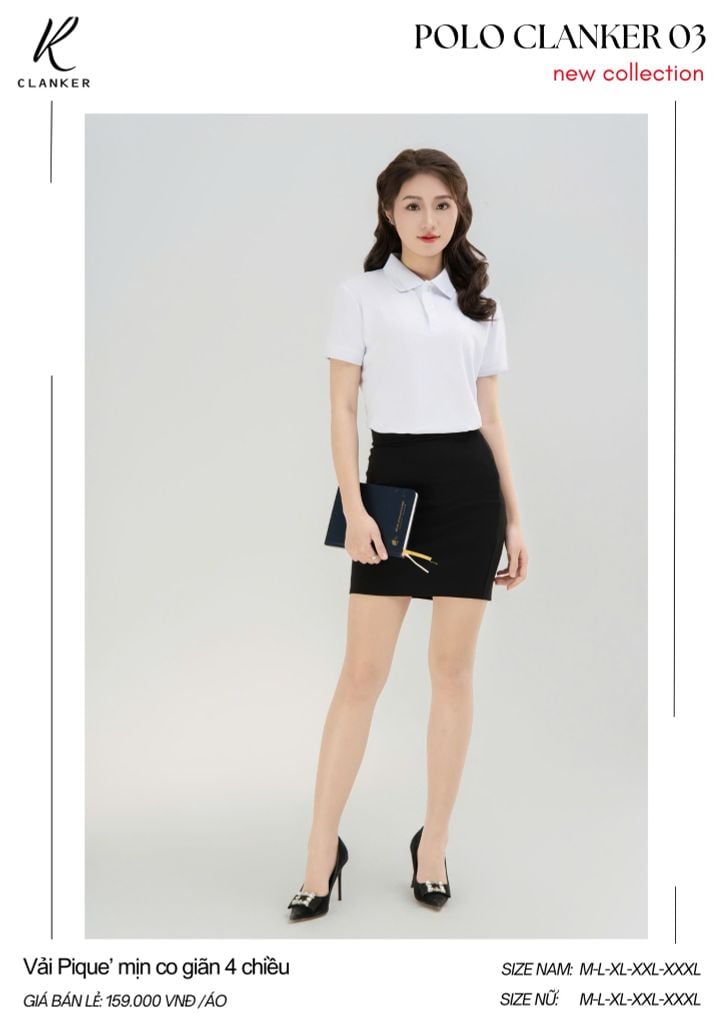 Áo Polo Thể Thao CLANKER 03 Màu Trắng
