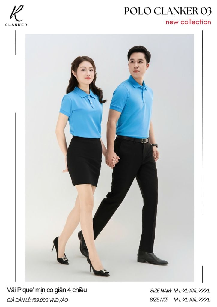 Áo Polo Thể Thao CLANKER 03 Màu Xanh Da