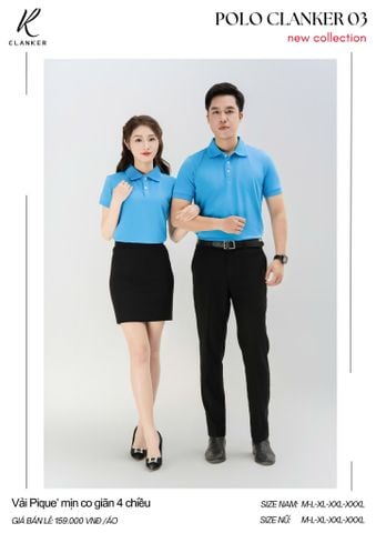 Áo Polo Thể Thao CLANKER 03 Màu Xanh Da