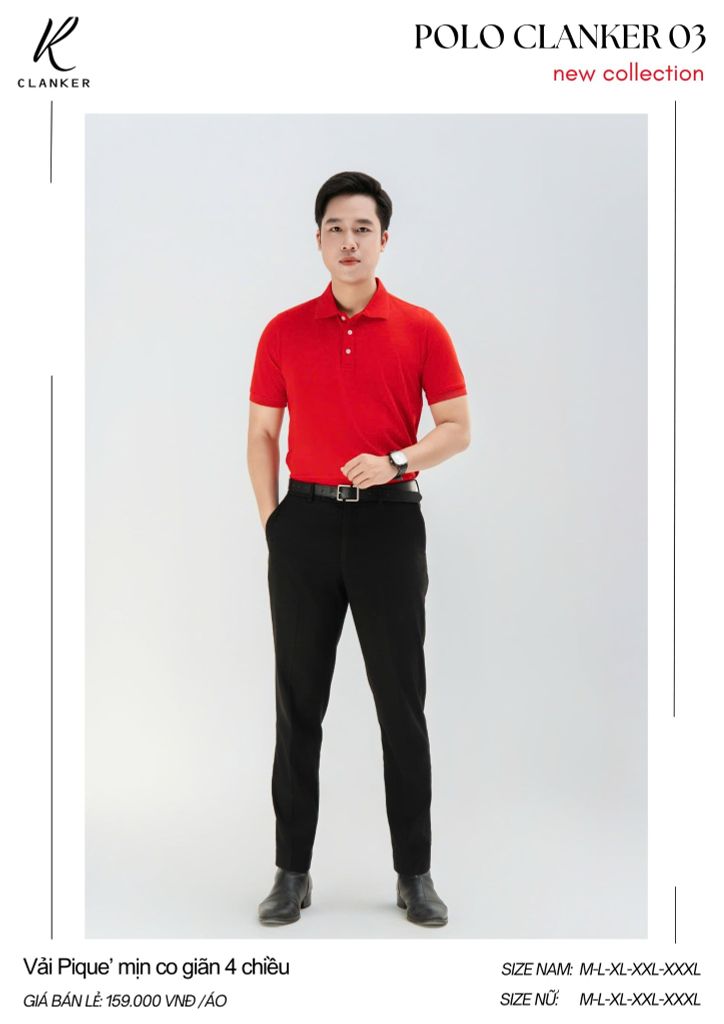 Áo Polo Thể Thao CLANKER 03 Màu Đỏ