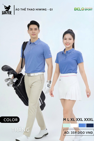 Áo Thể Thao Golf , Pickleball Cao Cấp Hiwing G1 Màu Xanh Da