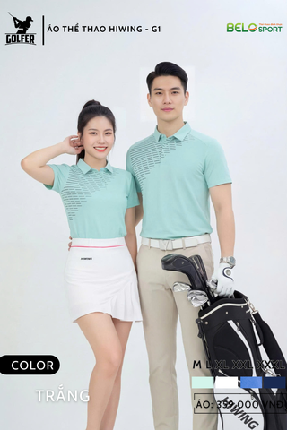 Áo Thể Thao Golf , Pickleball Cao Cấp Hiwing G1 Màu Xanh Mint