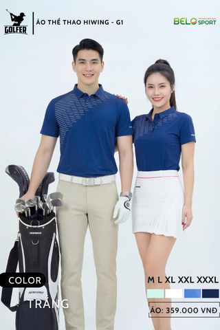 Áo Thể Thao Golf , Pickleball Cao Cấp Hiwing G1 Màu Xanh Than