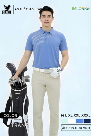 Áo Thể Thao Golf , Pickleball Cao Cấp Hiwing G1 Màu Xanh Da