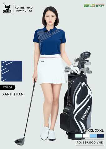 Áo Thể Thao Golf , Pickleball Cao Cấp Hiwing G1 Màu Xanh Than