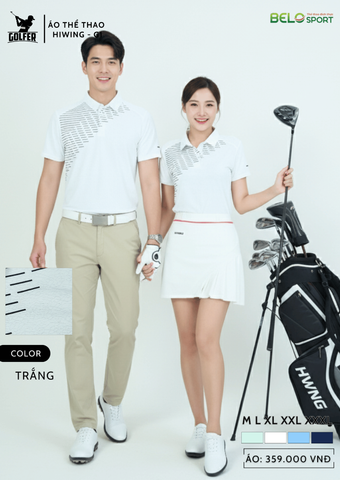 Áo Thể Thao Golf , Pickleball Cao Cấp Hiwing G1 Màu Trắng