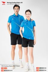 Áo Polo Thể Thao Pickeball, Cầu Lông Bóng Chuyền Hiwing A3 Nam Nữ - Màu Xanh