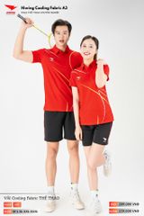 Áo Polo Thể Thao Pickeball, Cầu Lông Bóng Chuyền Hiwing A3 Nam Nữ - Màu Đỏ