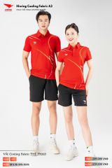 Áo Polo Thể Thao Pickeball, Cầu Lông Bóng Chuyền Hiwing A3 Nam Nữ - Màu Đỏ