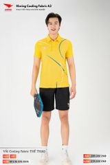 Áo Polo Thể Thao Pickeball, Cầu Lông Bóng Chuyền Hiwing A3 Nam Nữ - Màu Vàng