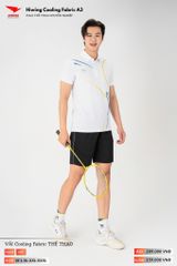 Áo Polo Thể Thao Pickeball, Cầu Lông Bóng Chuyền Hiwing A3 Nam Nữ - Màu Trắng