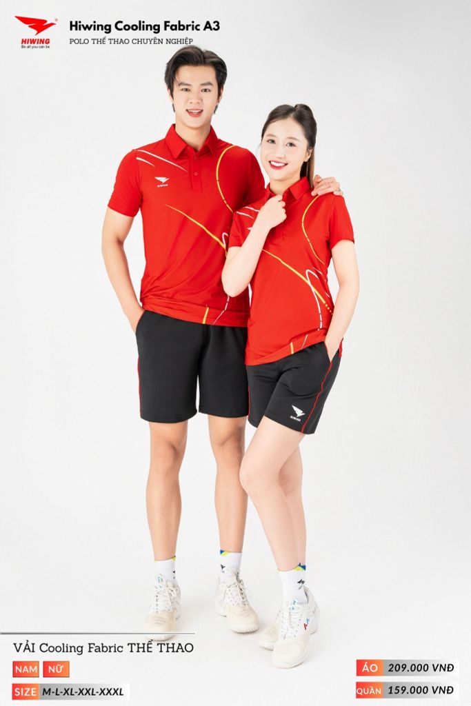 Áo Polo Thể Thao Pickeball, Cầu Lông Bóng Chuyền Hiwing A3 Nam Nữ - Màu Trắng