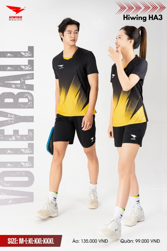 Áo Bóng Chuyền, Áo Pickleball Hiwing HA3 - Màu Đen