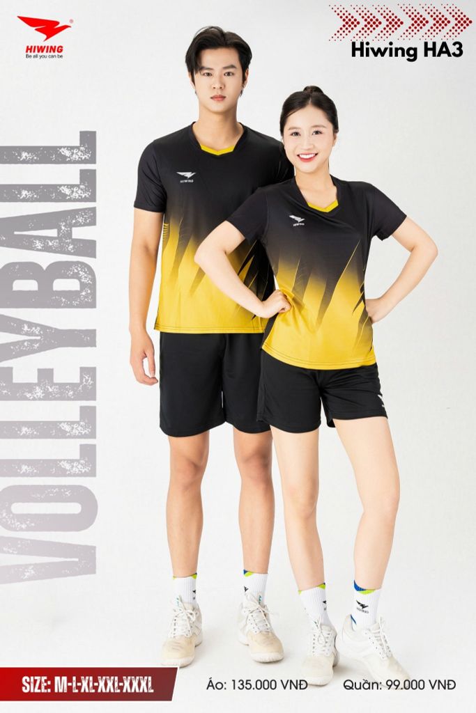 Áo Bóng Chuyền, Áo Pickleball Hiwing HA3 - Màu Đen