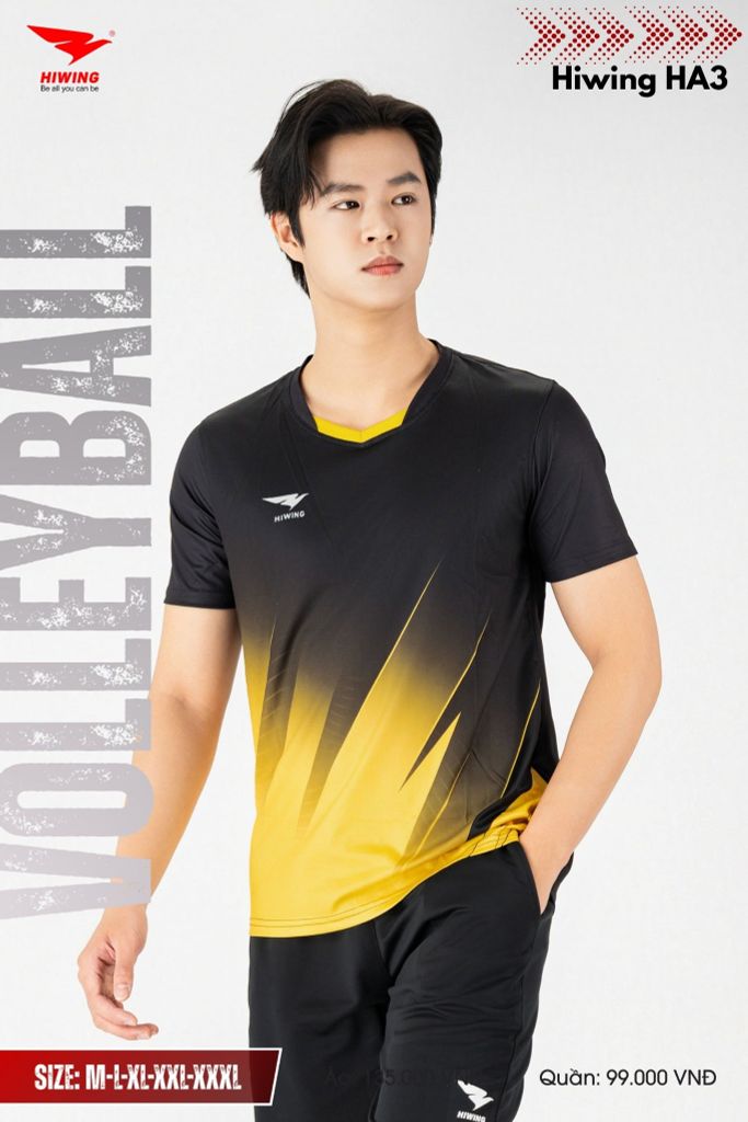 Áo Bóng Chuyền, Áo Pickleball Hiwing HA3 - Màu Đen