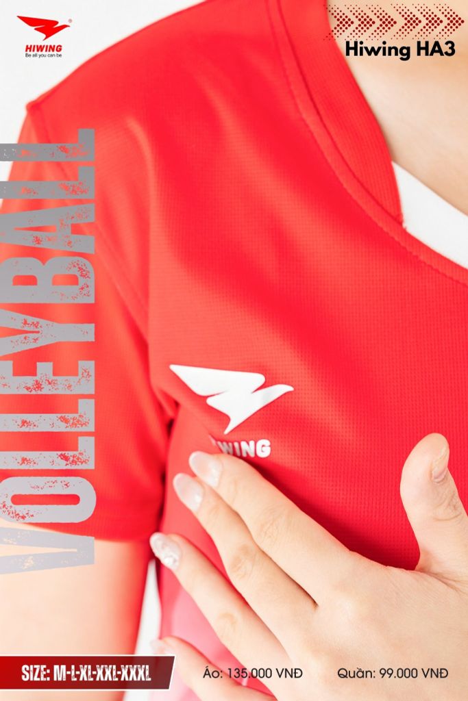 Áo Bóng Chuyền, Áo Pickleball Hiwing HA3 - Màu Đỏ