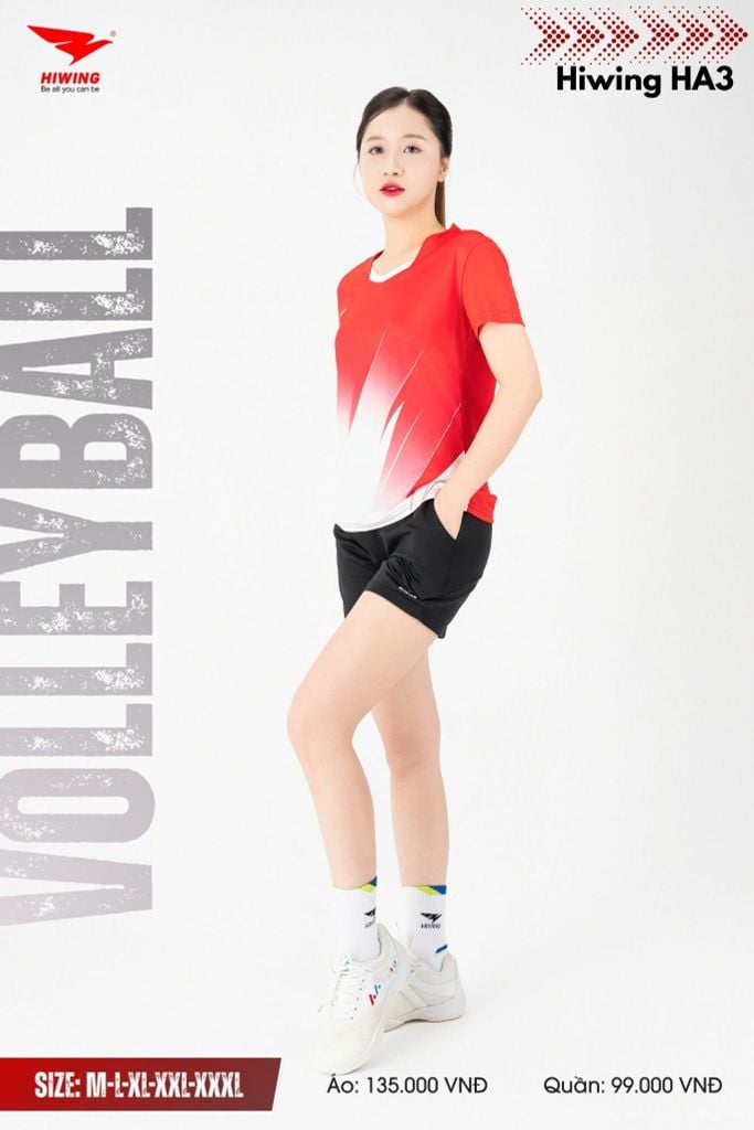 Áo Bóng Chuyền, Áo Pickleball Hiwing HA3 - Màu Đỏ