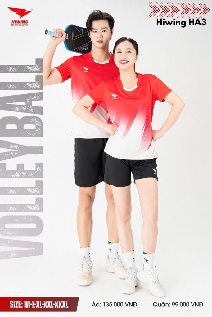 Áo Bóng Chuyền, Áo Pickleball Hiwing HA3 - Màu Đỏ