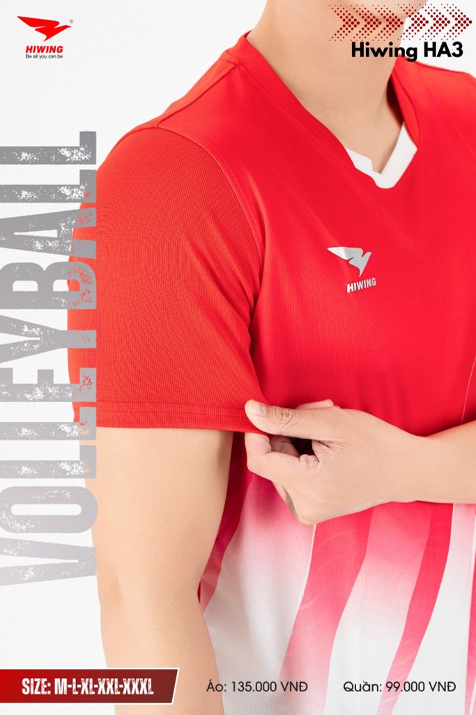 Áo Bóng Chuyền, Áo Pickleball Hiwing HA3 - Màu Đỏ