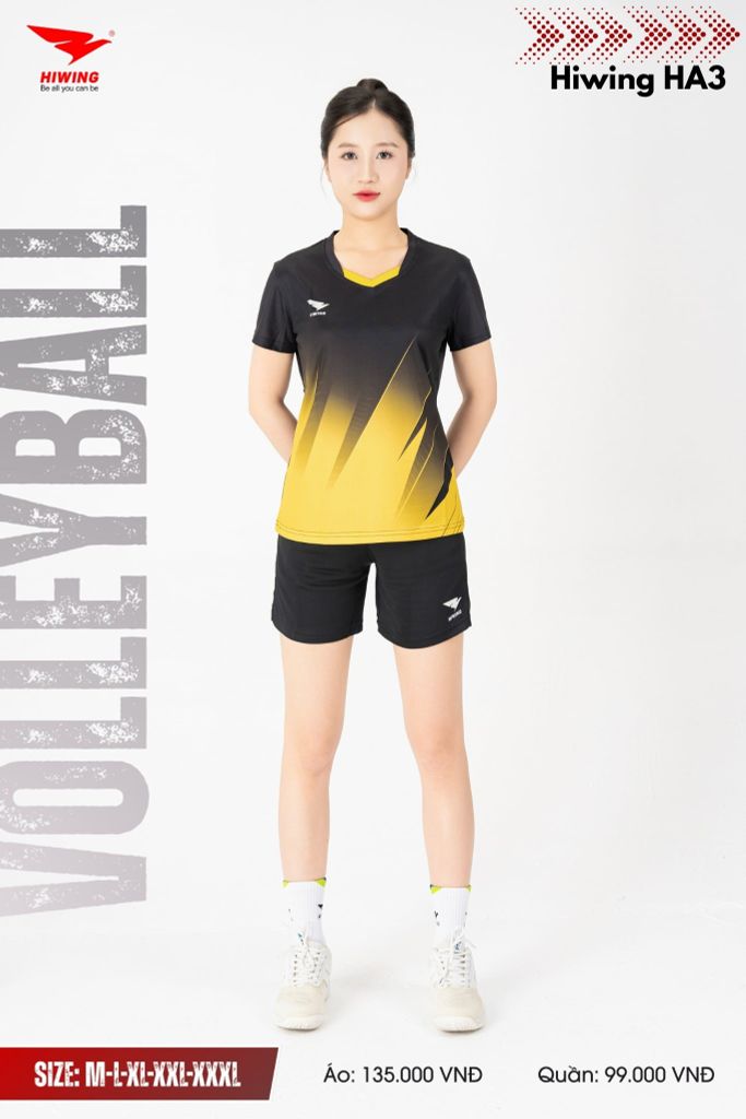 Áo Bóng Chuyền, Áo Pickleball Hiwing HA3 - Màu Đen