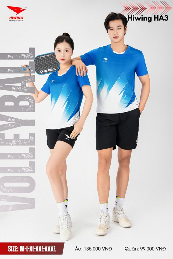 Áo Bóng Chuyền, Áo Pickleball Hiwing HA3 - Màu Xanh