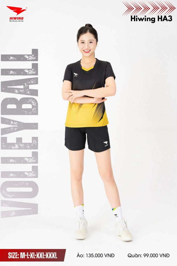 Áo Bóng Chuyền, Áo Pickleball Hiwing HA3 - Màu Đen