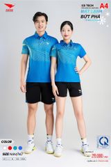 Áo Thể Thao HIWING ICE TECH A4 Nam Nữ Màu Xanh Da