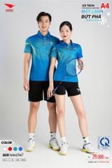 Áo Thể Thao HIWING ICE TECH A4 Nam Nữ Màu Xanh Da