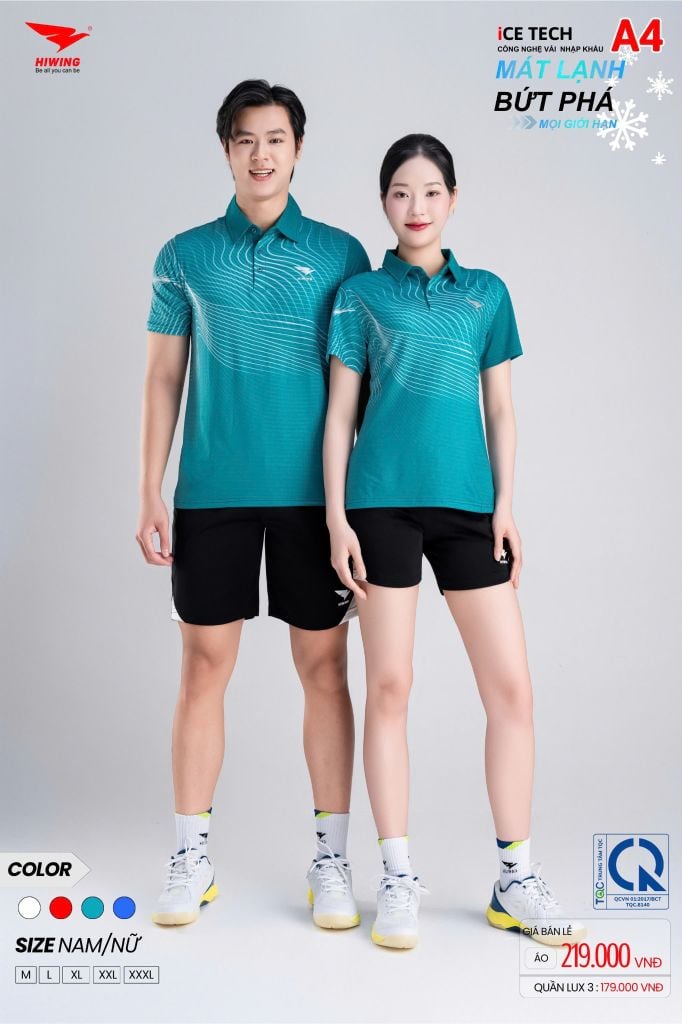 Áo Thể Thao HIWING ICE TECH A4 Nam Nữ Màu Xanh Lý