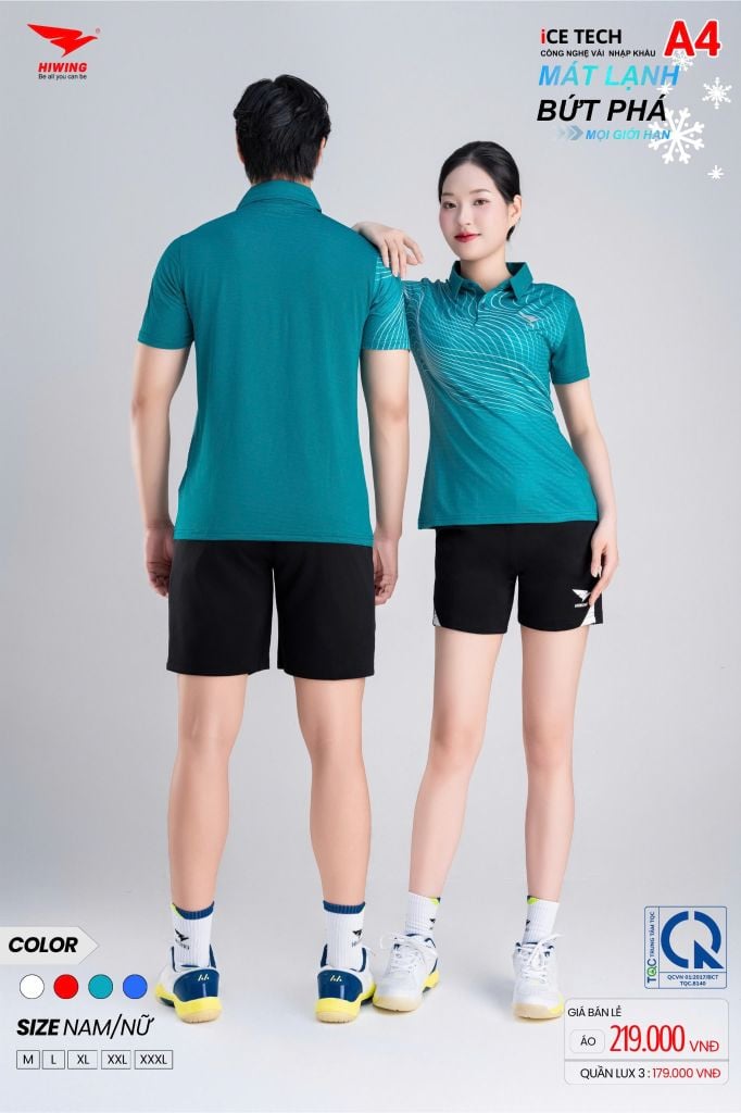 Áo Thể Thao HIWING ICE TECH A4 Nam Nữ Màu Xanh Lý