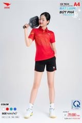 Áo Thể Thao HIWING ICE TECH A4 Nam Nữ Màu Đỏ