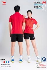Áo Thể Thao HIWING ICE TECH A4 Nam Nữ Màu Đỏ