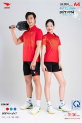 Áo Thể Thao HIWING ICE TECH A4 Nam Nữ Màu Đỏ