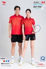 Áo Thể Thao HIWING ICE TECH A4 Nam Nữ Màu Đỏ