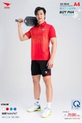 Áo Thể Thao HIWING ICE TECH A4 Nam Nữ Màu Đỏ