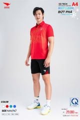 Áo Thể Thao HIWING ICE TECH A4 Nam Nữ Màu Đỏ