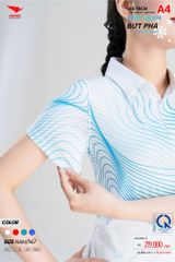 Áo Thể Thao HIWING ICE TECH A4 Nam Nữ Màu Trắng
