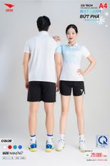Áo Thể Thao HIWING ICE TECH A4 Nam Nữ Màu Trắng