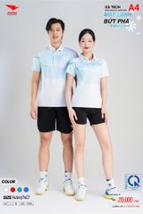 Áo Thể Thao HIWING ICE TECH A4 Nam Nữ Màu Trắng