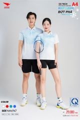 Áo Thể Thao HIWING ICE TECH A4 Nam Nữ Màu Trắng