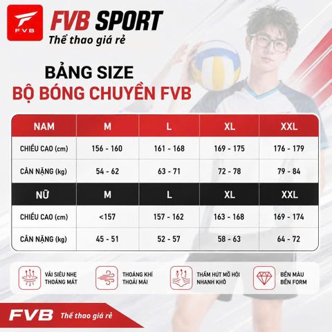 Áo Bóng Chuyển Nam Nữ FVB 6 Chính Hãng