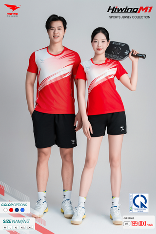 Bộ Quần Áo Cầu Lông Pickleball Bóng Chuyền Hiwing M1 Nam Nữ Màu Đỏ